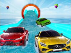 Water Slide Car Stunt Racing Game 3D